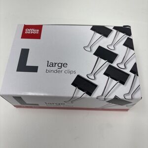 Large Binder Clips Box of 12  1-inch Capacity Paper Clamps for Office Supplies